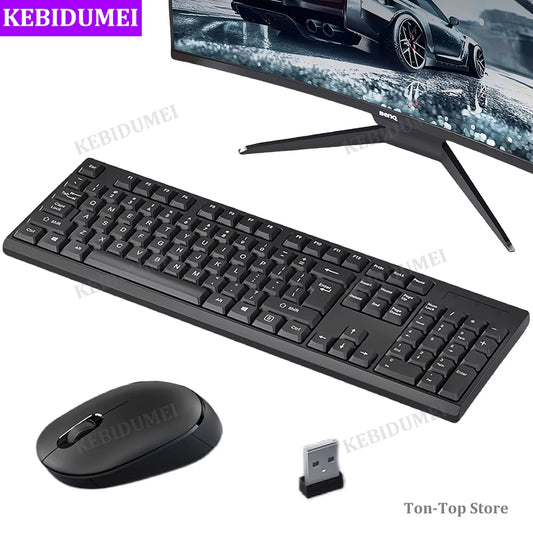 2.4G Wireless Keyboard Mouse Set 104 Keys Standard Keyboard Gaming Keyboard Mouse Kit Keyboard for Laptop Tablet PC Accessories