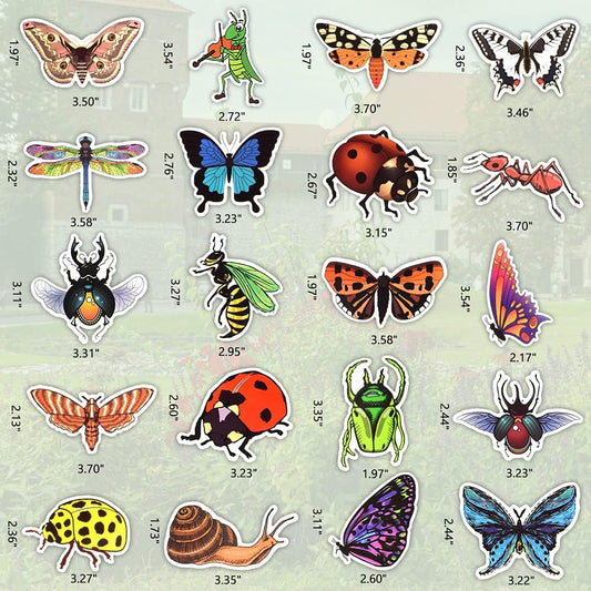 50 PCS Cute Bug Stickers for Kids Waterproof Vinyl Insect Stickers for Water Bottles Party Decorations